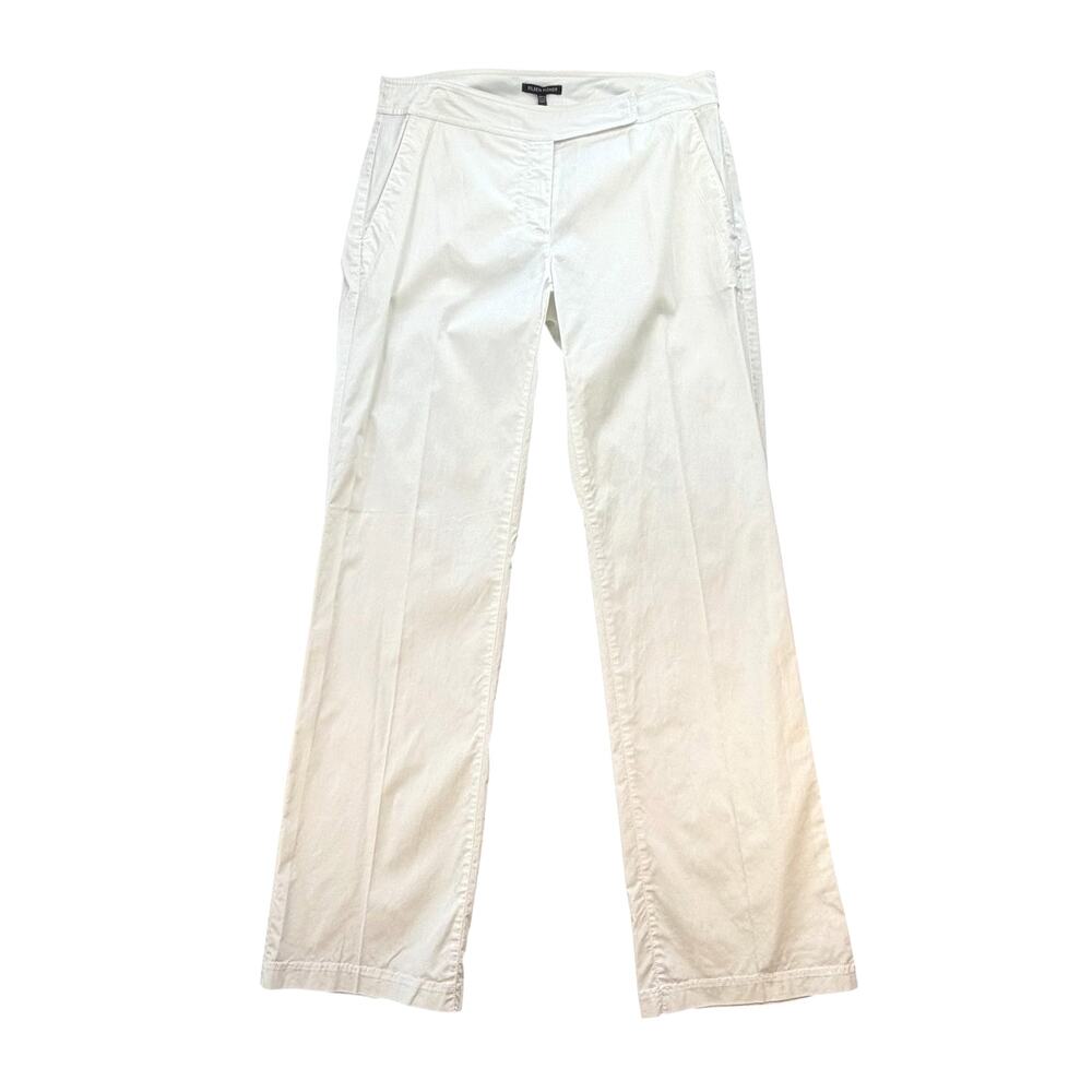 Eileen Fisher NEW White Washed Cotton Tencel Twill Vacation Summer Travel Pants